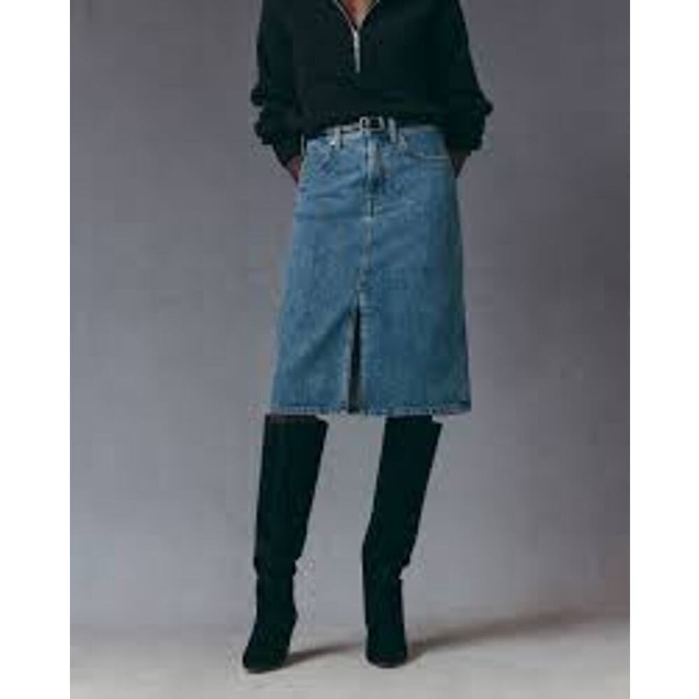 Everlane | The Mid-Way Midi Denim Skirt | Size 24 - Picture 2 of 7